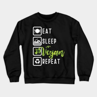 Eat Sleep Vegan Repeat Crewneck Sweatshirt